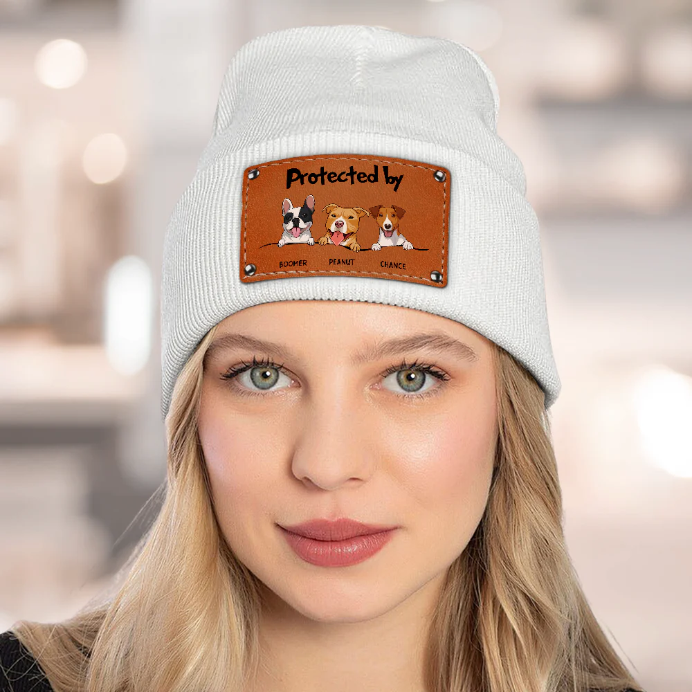 Protected By Dog 2 - Personalized Custom Beanie - Image 3