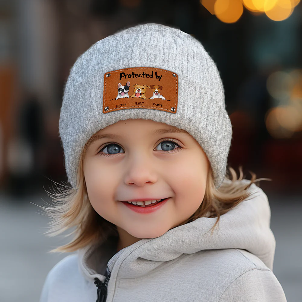 Protected By Dog 2 - Personalized Custom Beanie - Image 4
