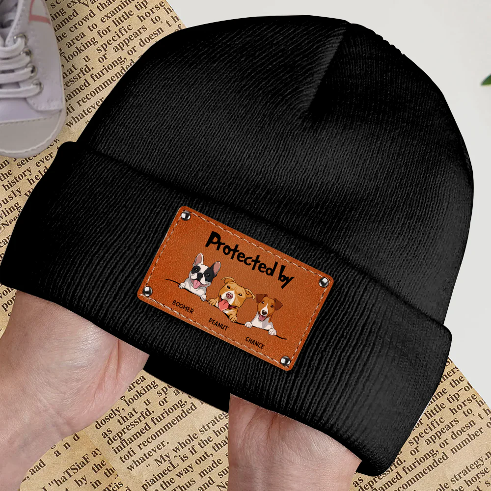 Protected By Dog 2 - Personalized Custom Beanie - Image 5