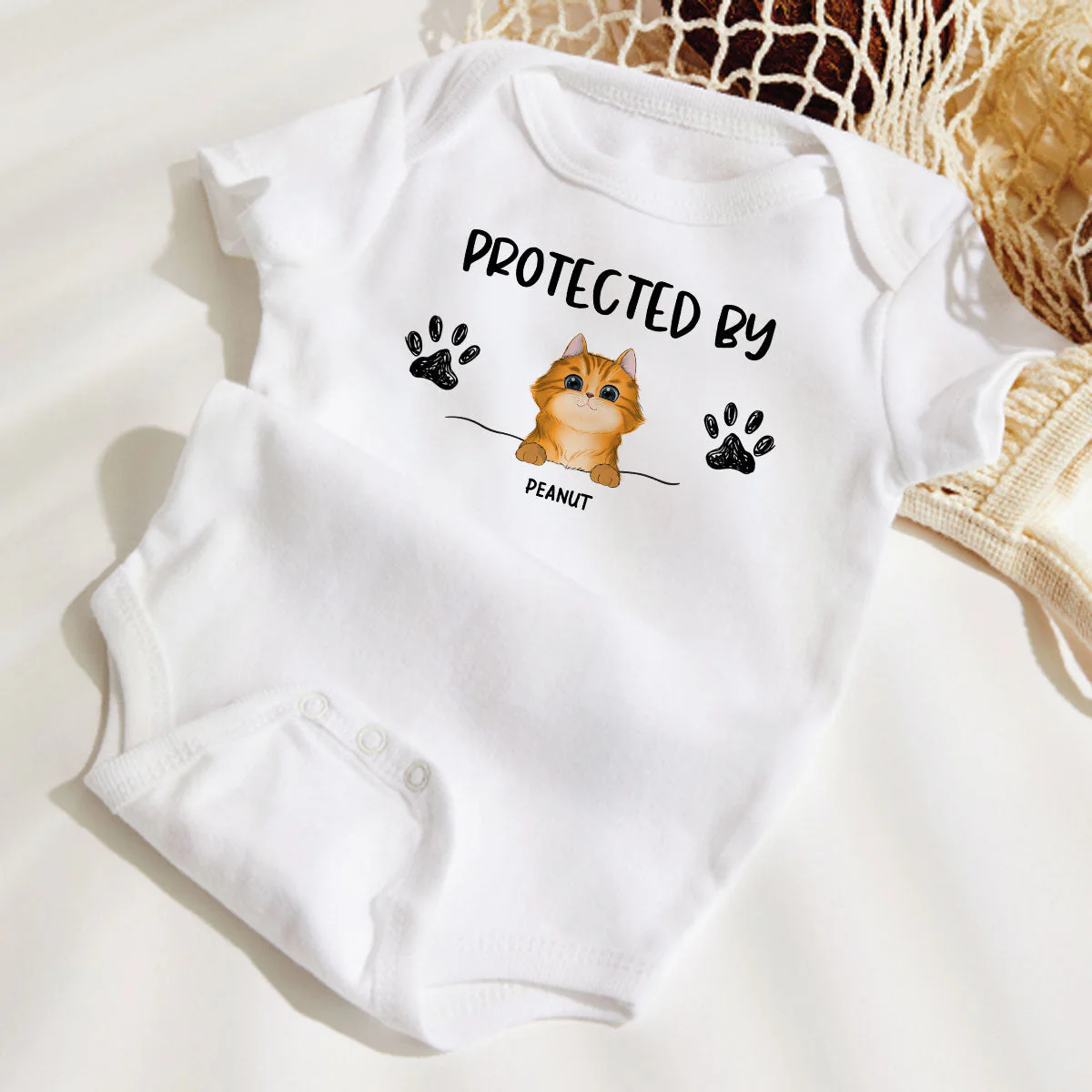 Protected By Dog - Personalized Custom Baby Onesie - Image 5