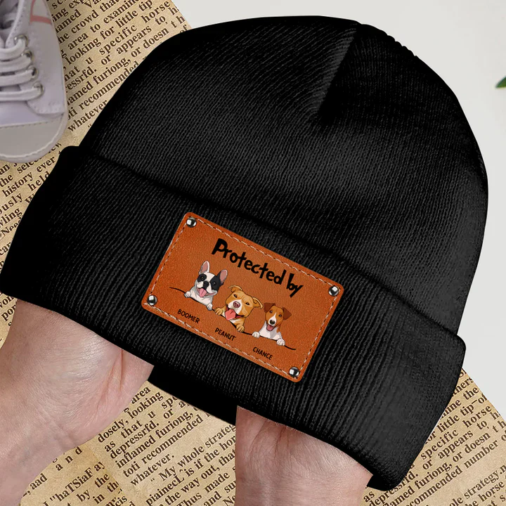 Protected By Dog - Personalized Custom Beanie - Image 5