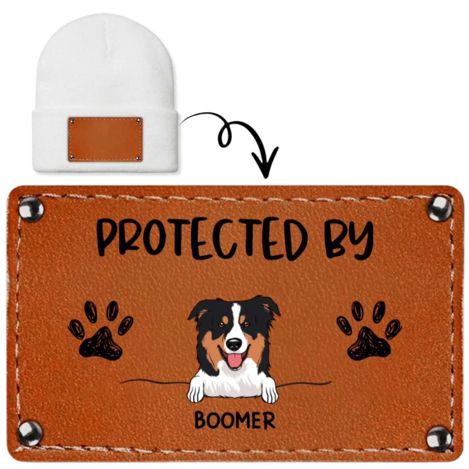 Protected By Dog - Personalized Custom Beanie - Image 8