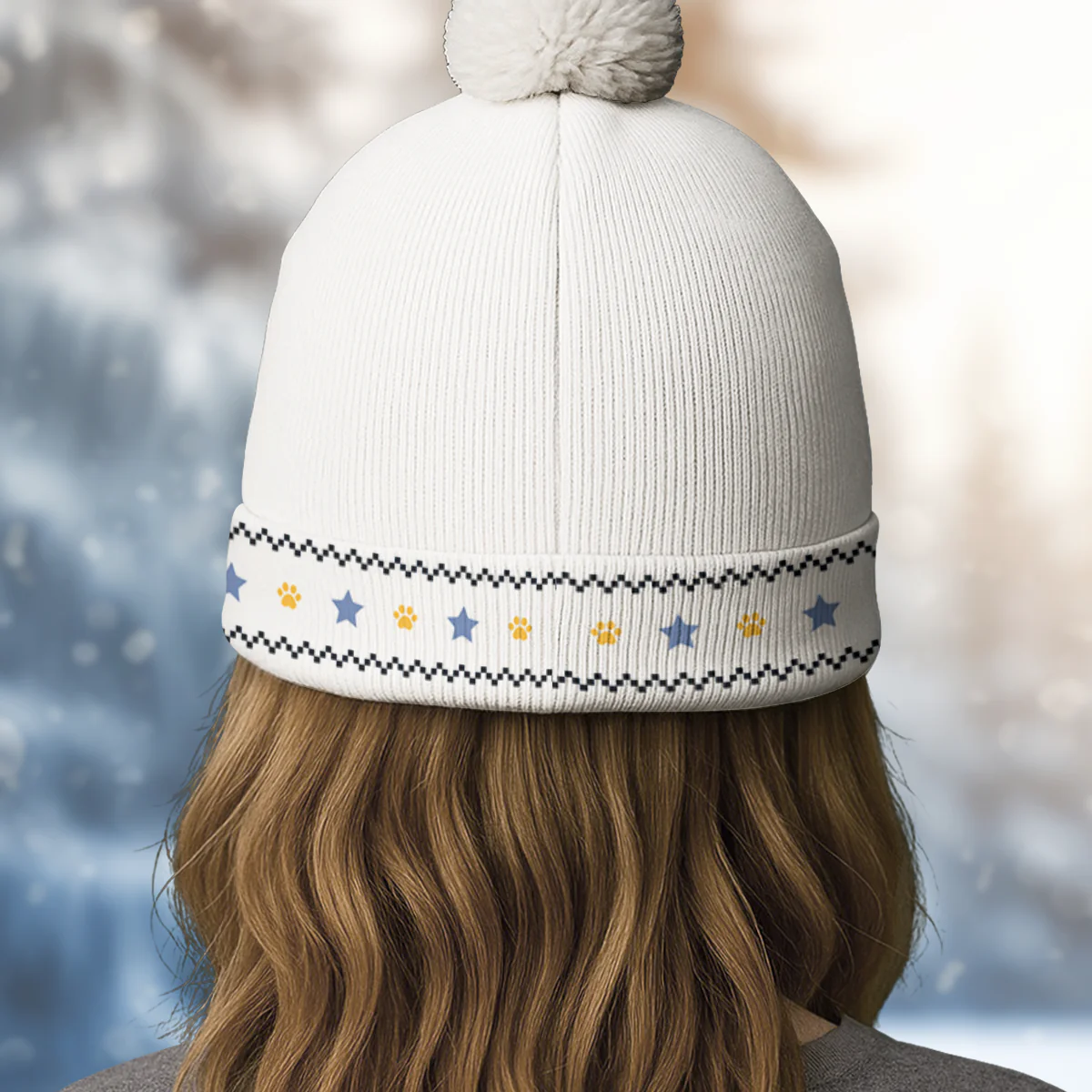 Protected By Lovely Dogs - Personalized Custom Bobble Beanie Hat - Image 5