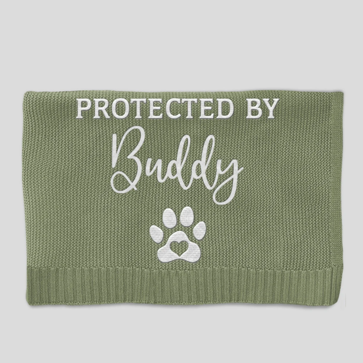 Protected By - Personalized Custom Embroidered Knitted Baby Blanket - Image 10