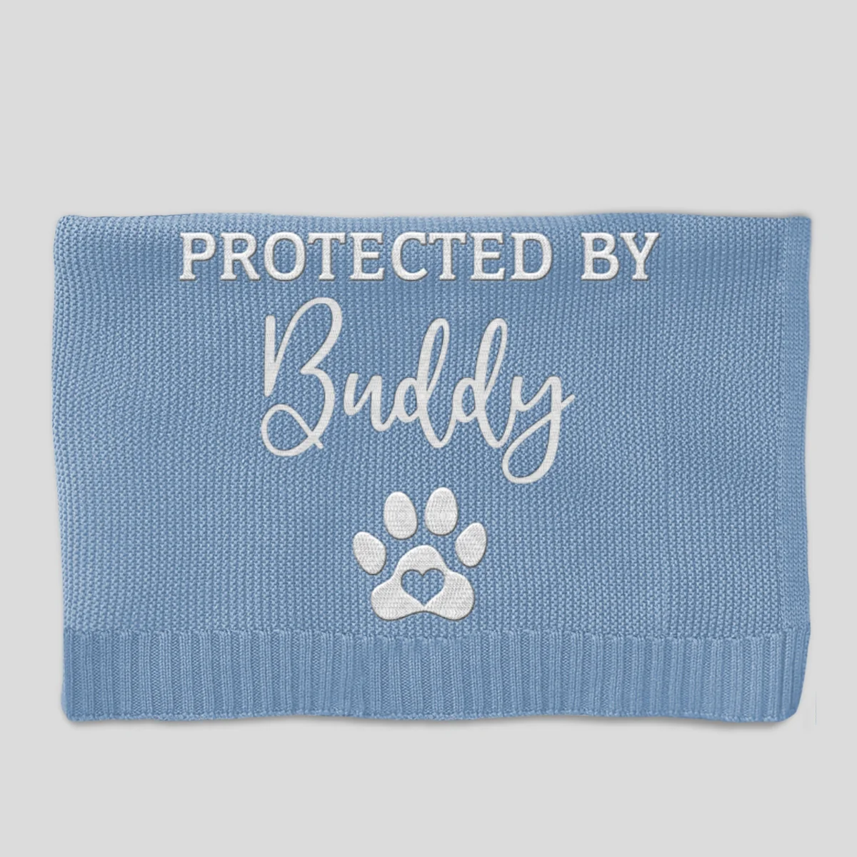 Protected By - Personalized Custom Embroidered Knitted Baby Blanket - Image 8