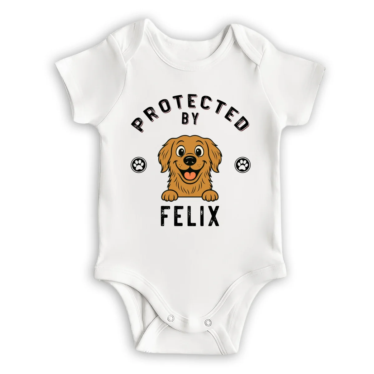 Protected By Pet Retro - Personalized Custom Baby Onesie - Image 6