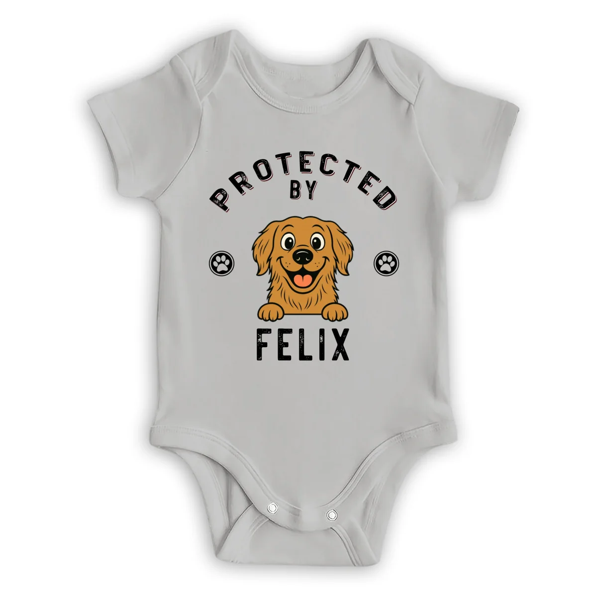Protected By Pet Retro - Personalized Custom Baby Onesie - Image 7