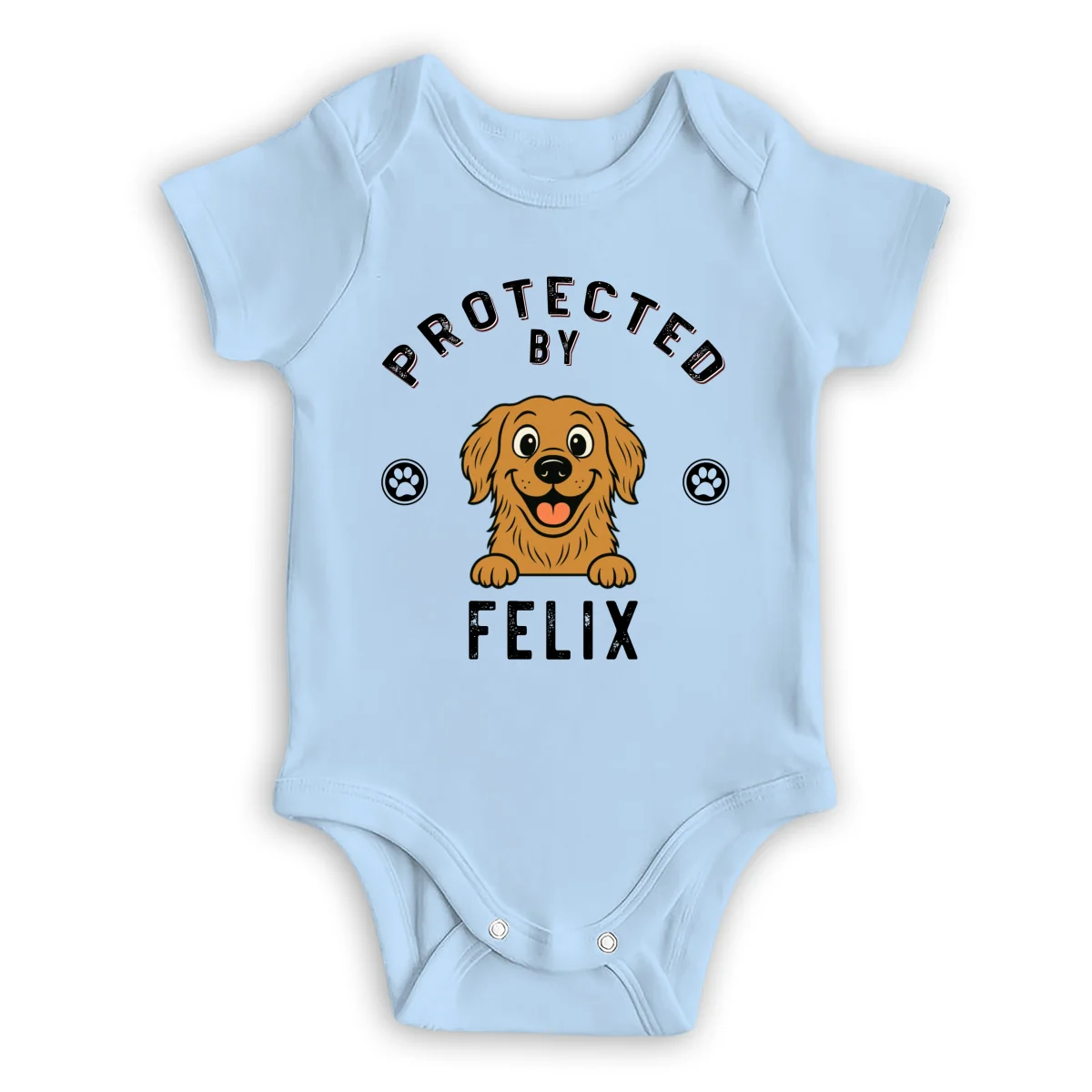 Protected By Pet Retro - Personalized Custom Baby Onesie - Image 8