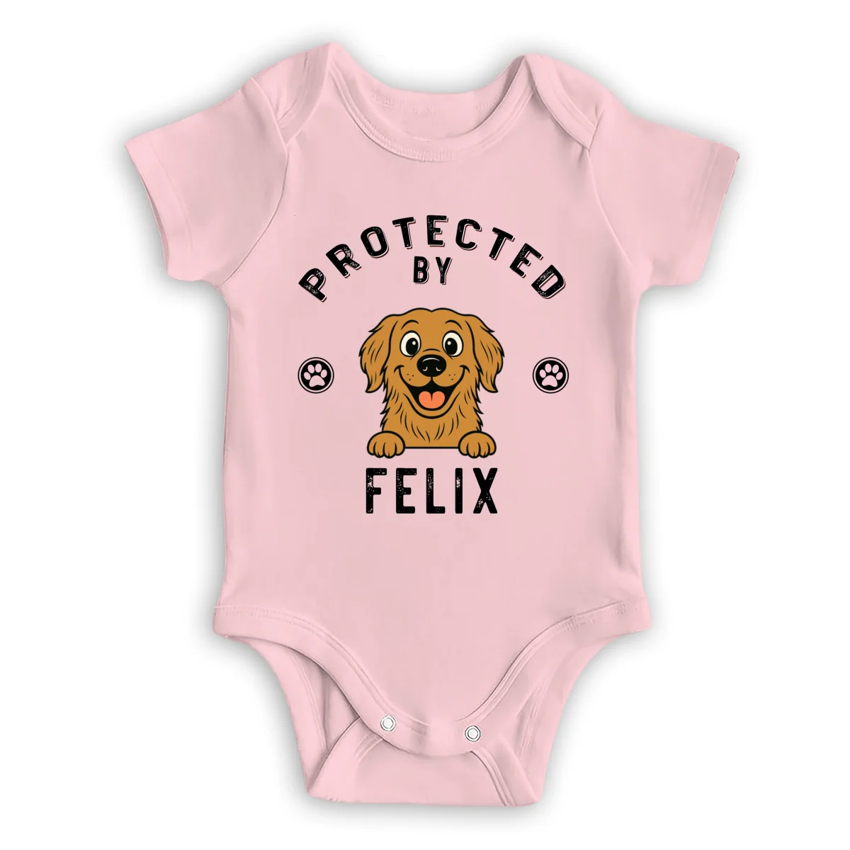 Protected By Pet Retro - Personalized Custom Baby Onesie - Image 9