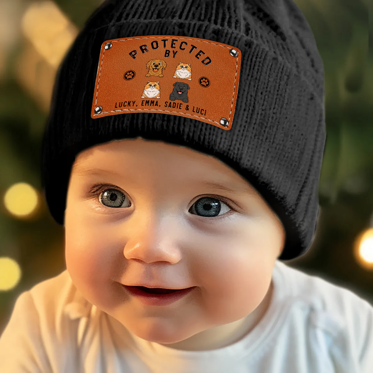Protected By Pet Retro - Personalized Custom Beanie - Image 4
