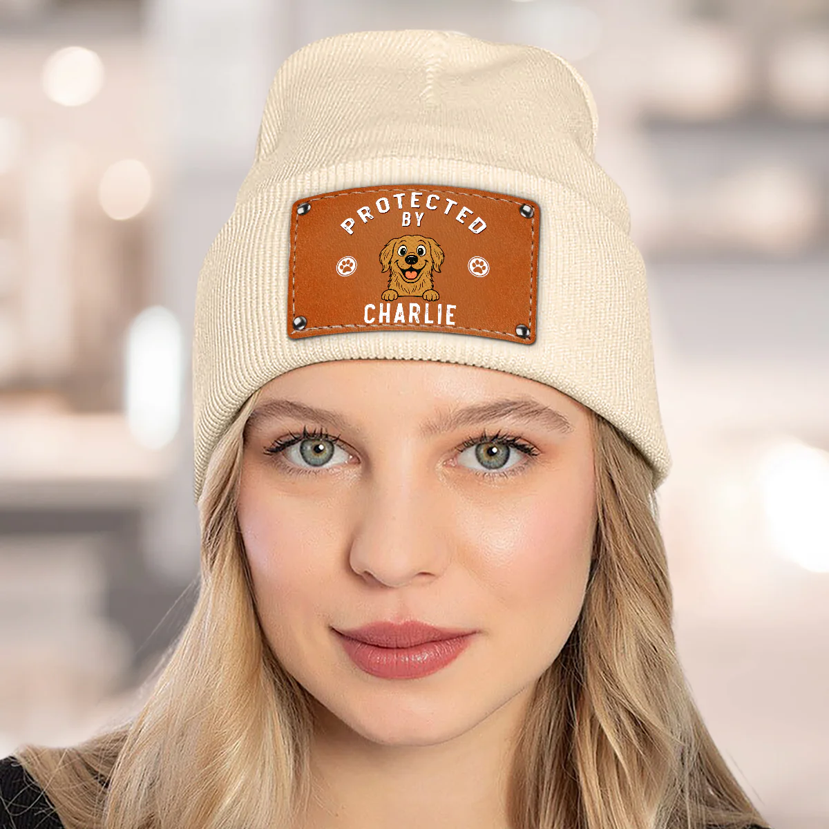 Protected By Pet Retro - Personalized Custom Beanie - Image 5