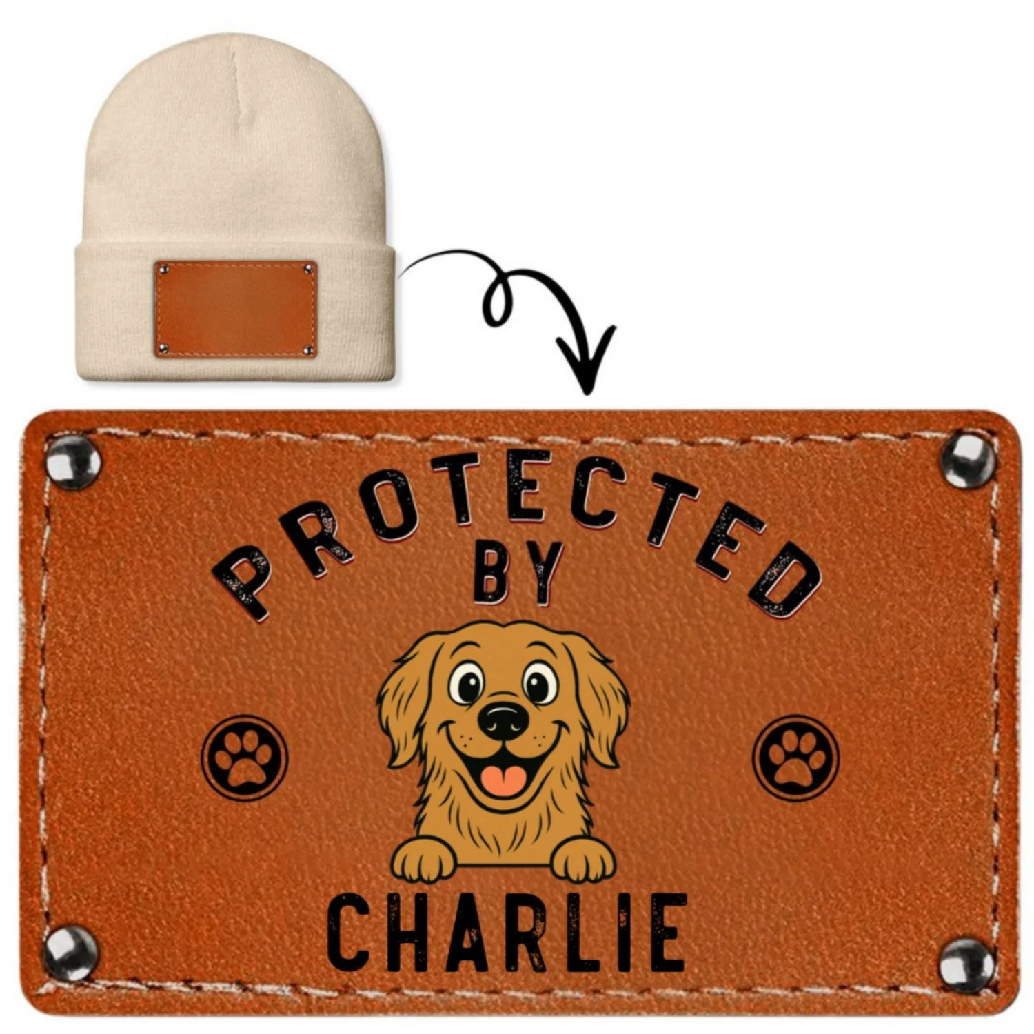 Protected By Pet Retro - Personalized Custom Beanie - Image 6
