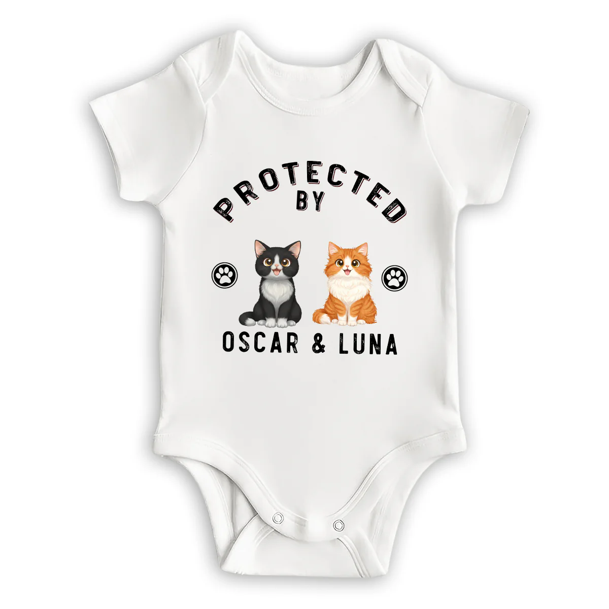 Protected By Storybook Cat - Personalized Custom Baby Onesie