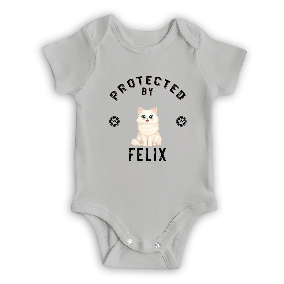 Protected By Storybook Cat - Personalized Custom Baby Onesie - Image 7
