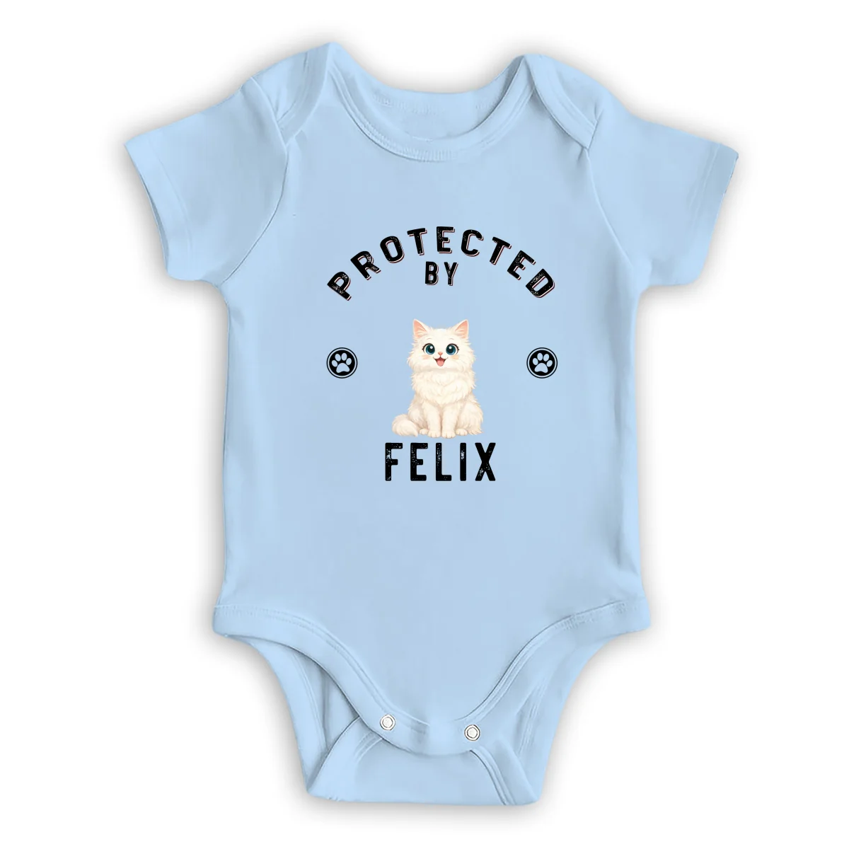 Protected By Storybook Cat - Personalized Custom Baby Onesie - Image 8