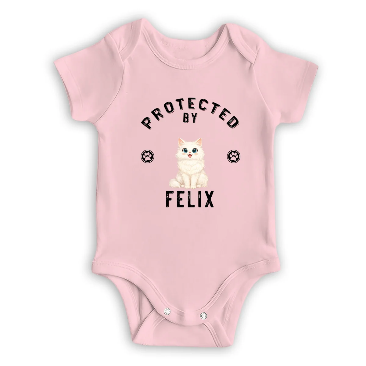 Protected By Storybook Cat - Personalized Custom Baby Onesie - Image 9