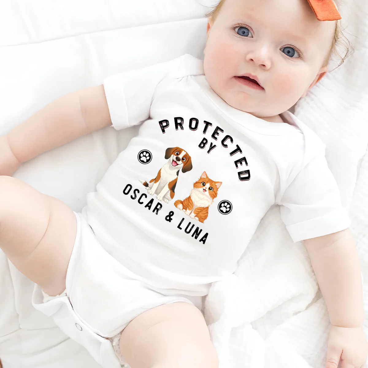 Protected By Storybook Pet - Personalized Custom Baby Onesie - Image 5