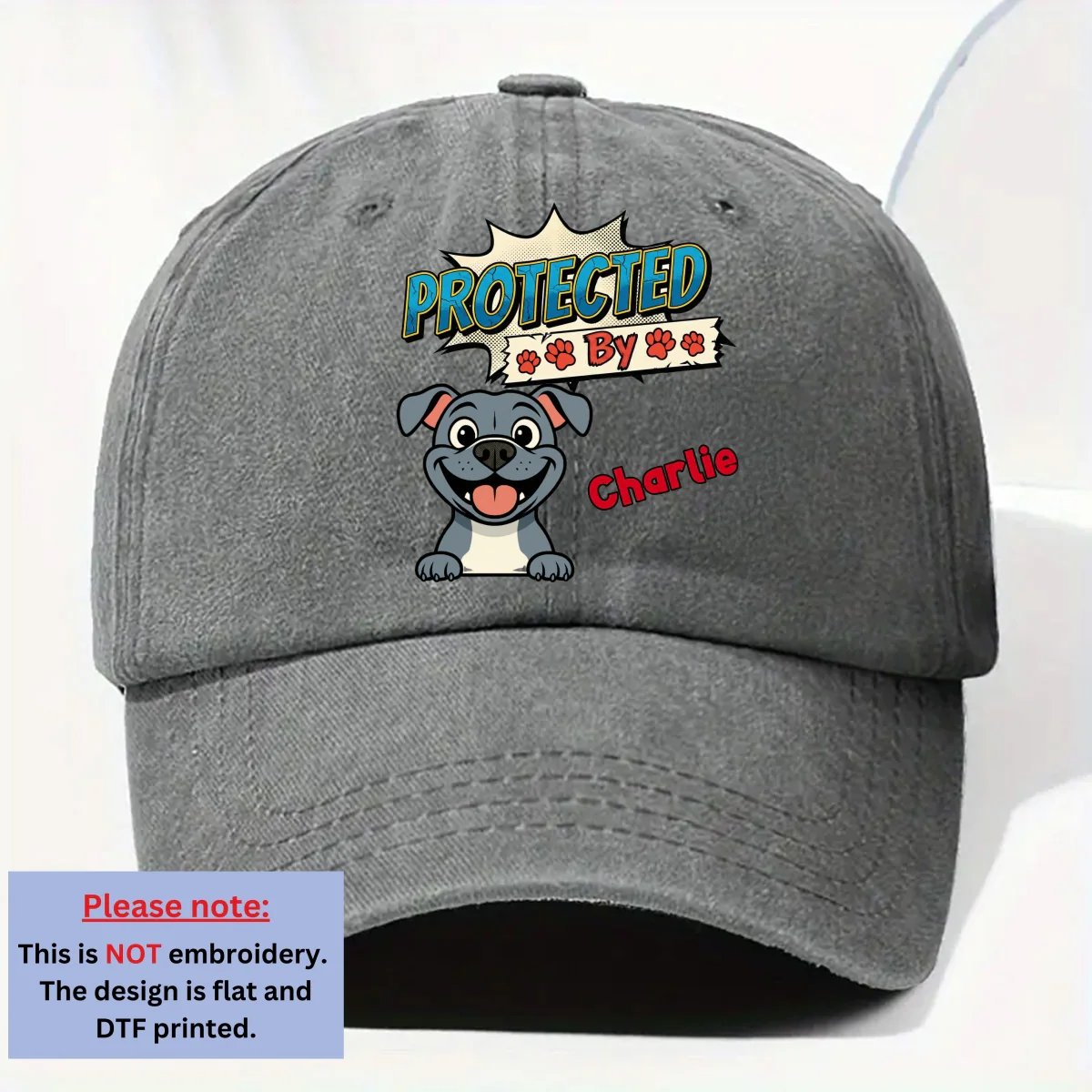 Protected Retro - Personalized Custom Vintage Washed Denim Cap - Image 7