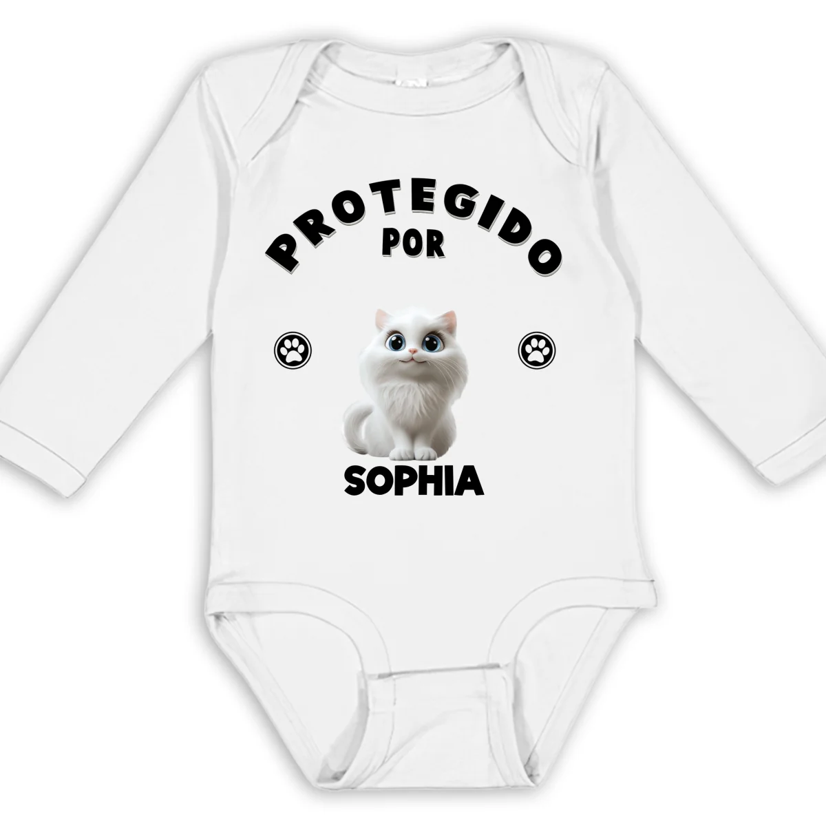 Protegido por 2 - Body de Bebé de Manga Larga Personalizado - Image 6