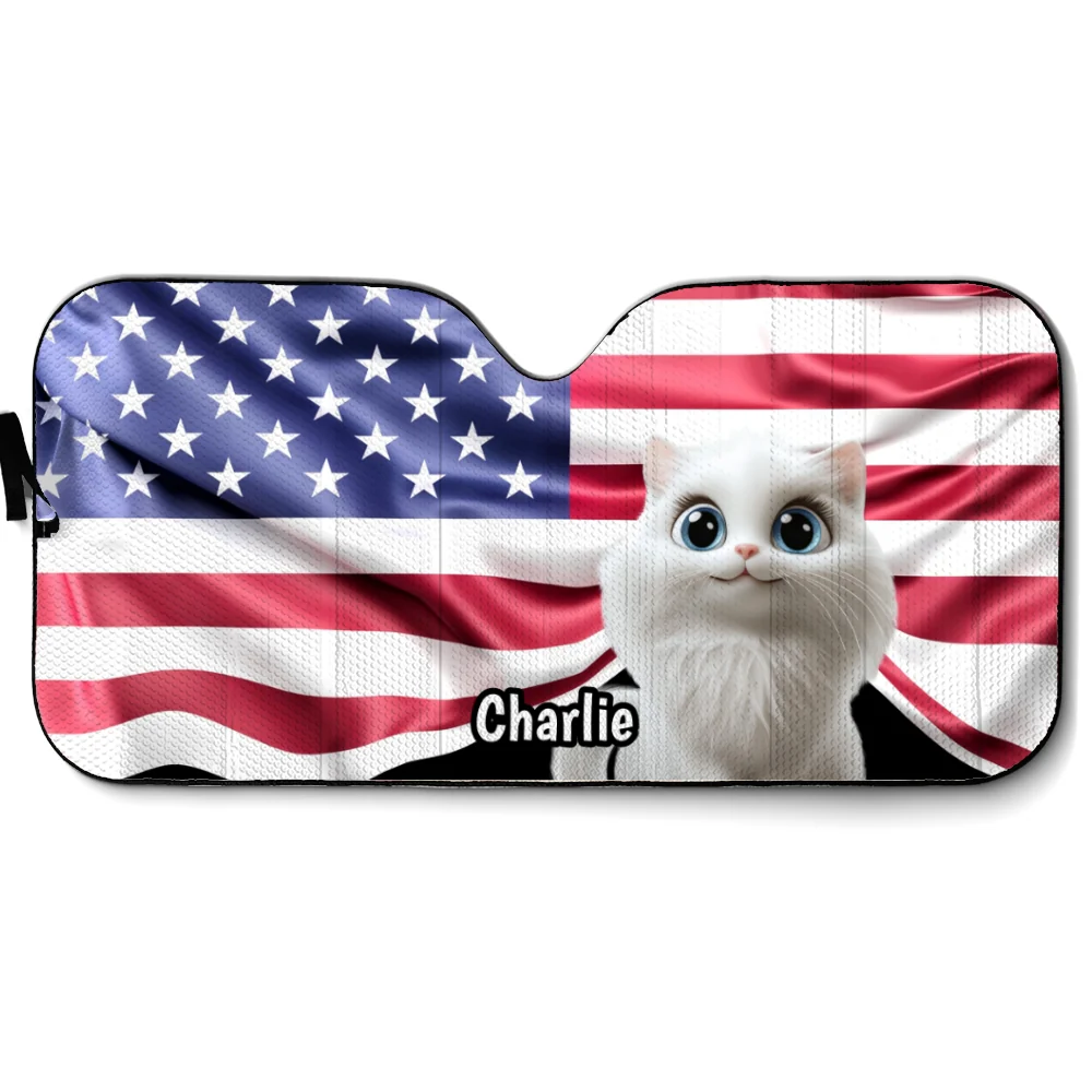 Proud American Cats - Personalized Custom Car Sunshade - Image 6