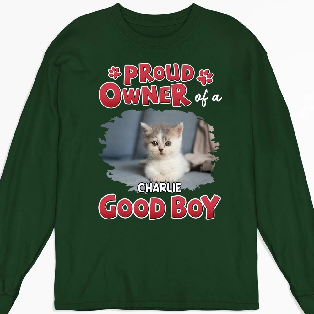 Proud Owner Of Good Cats Photo - Personalized Custom Long Sleeve T-shirt - Image 6