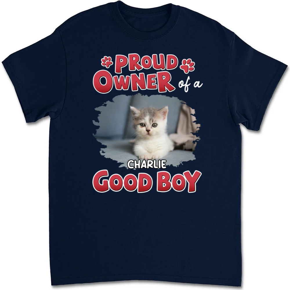 Proud Owner Of Good Cats Photo - Personalized Custom Unisex T-Shirt - Image 4