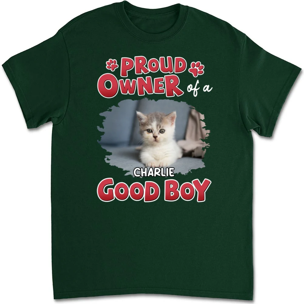 Proud Owner Of Good Cats Photo - Personalized Custom Unisex T-Shirt - Image 5