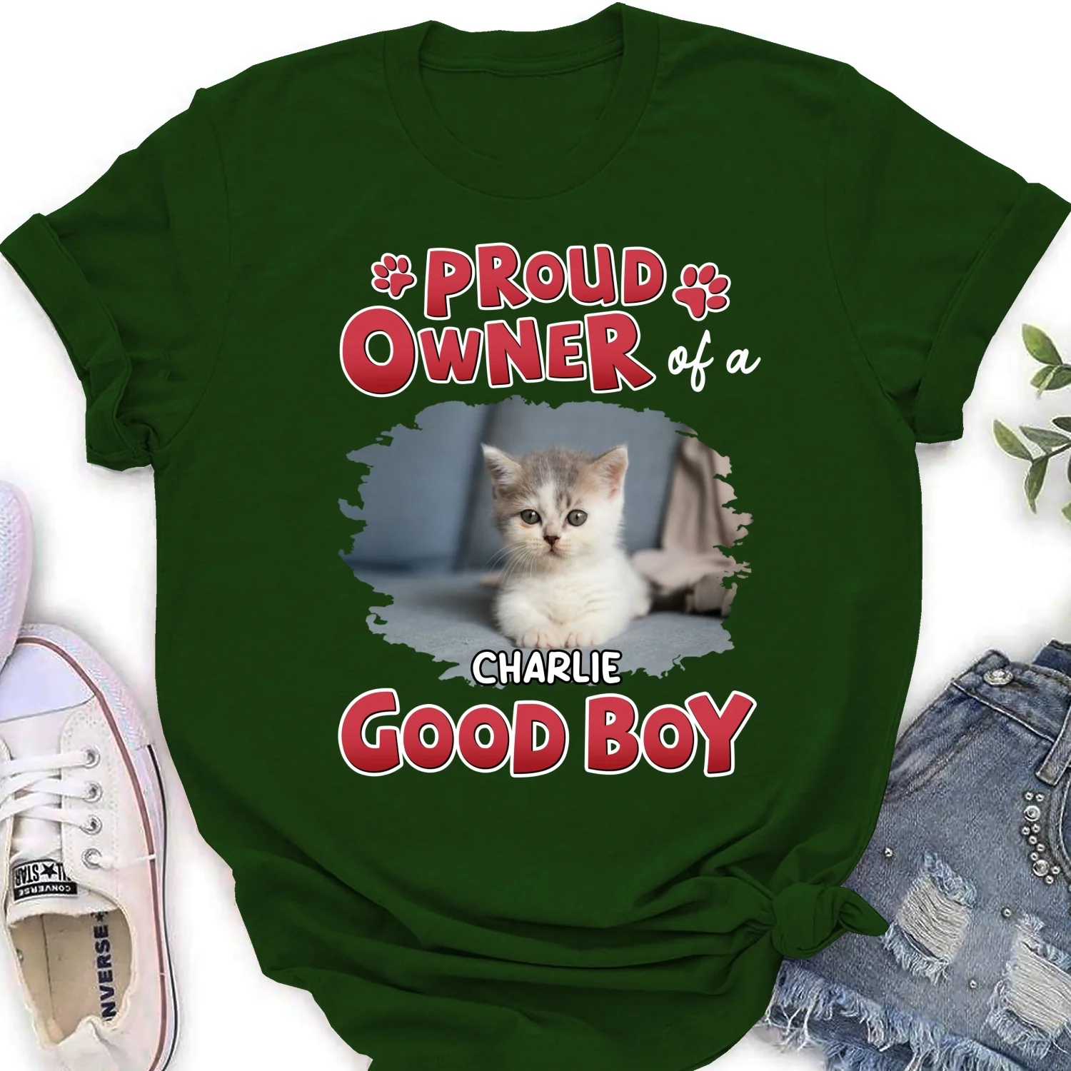 Proud Owner Of Good Cats Photo - Personalized Custom Women's T-shirt - Image 6