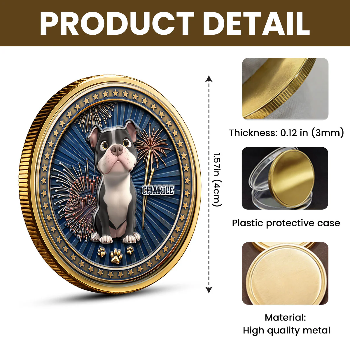 Proudly Pawtriotic - Personalized Custom Commemorative Keepsake Coin - Image 4