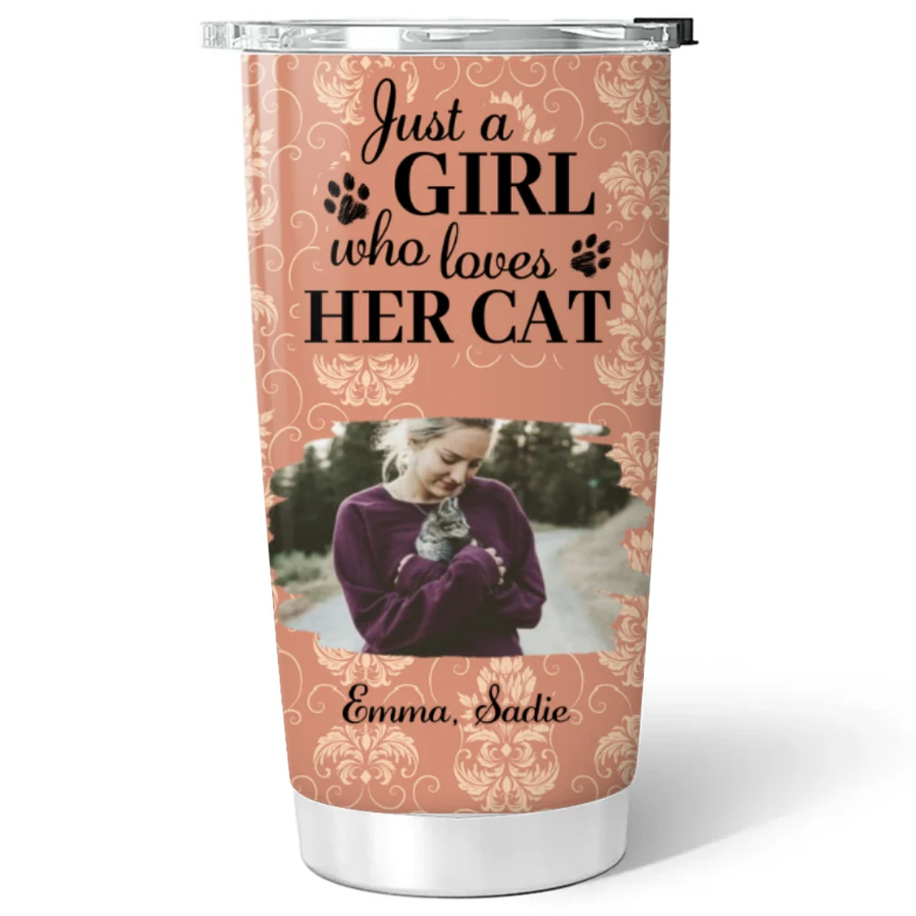 Pumskin Cat And Girl Photo - Personalized Custom Tumbler - Image 5