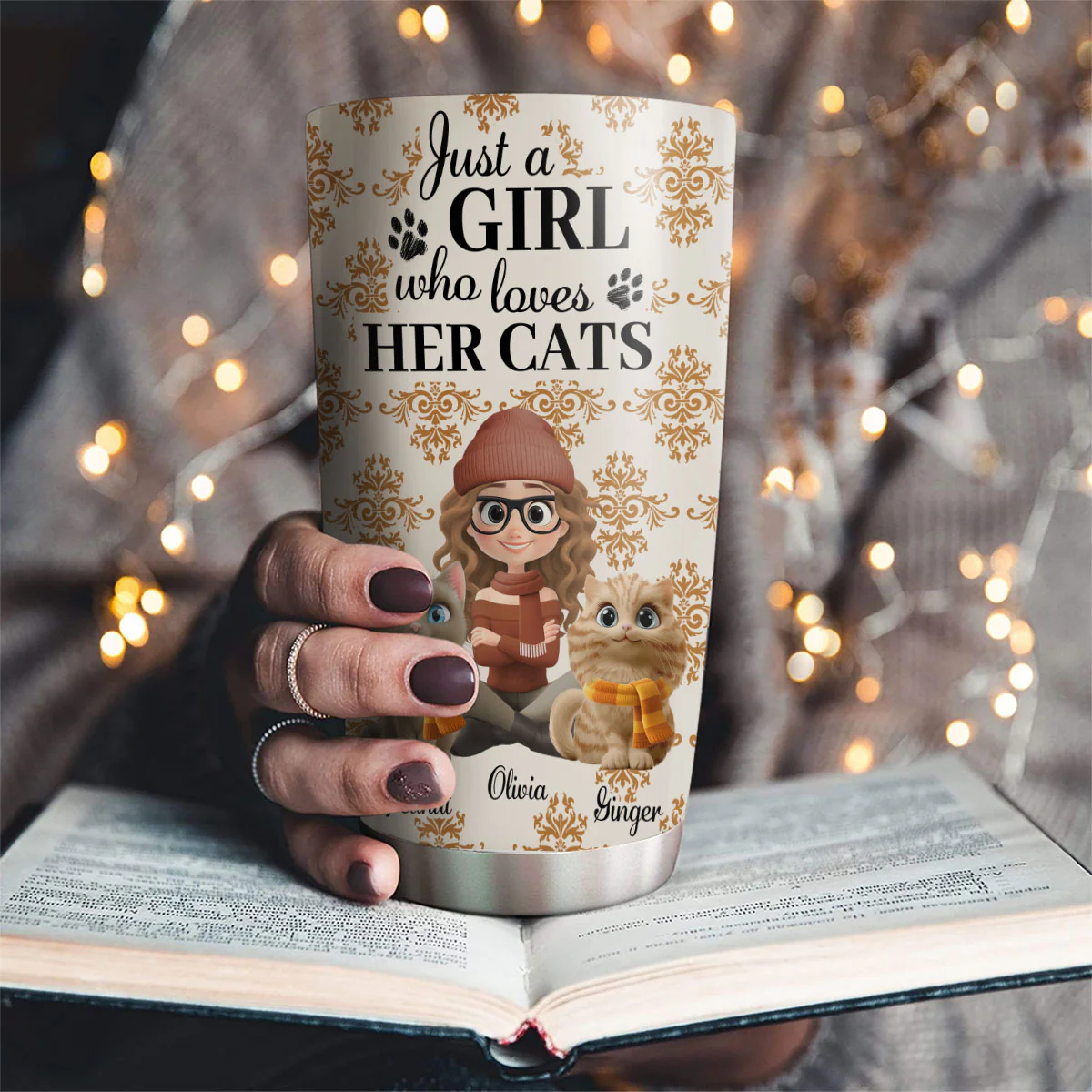 Pumskin Cat Autumn - Personalized Custom Tumbler - Image 3