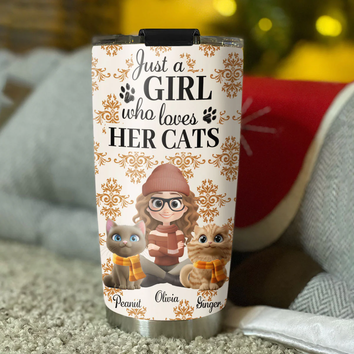 Pumskin Cat Autumn - Personalized Custom Tumbler - Image 4
