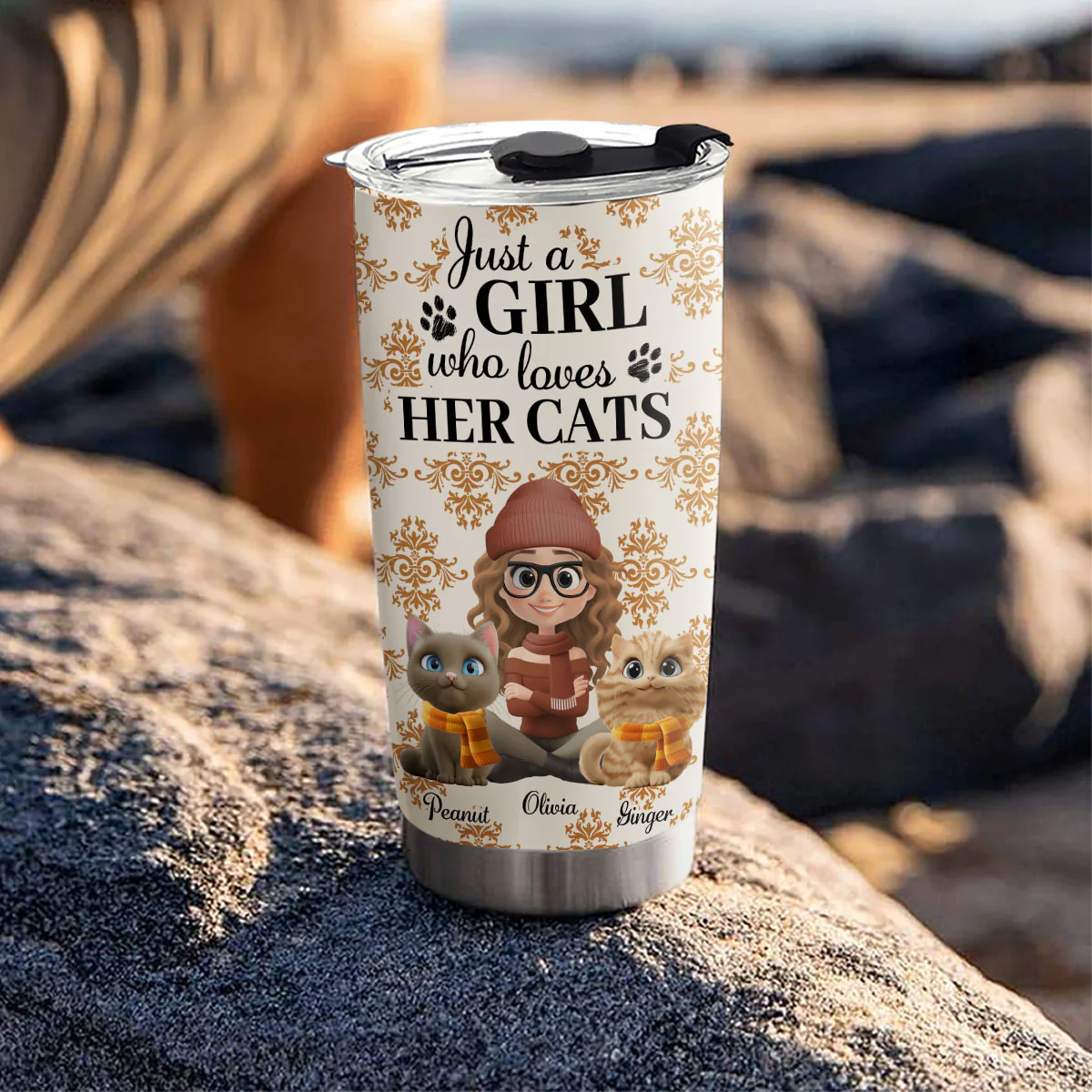 Pumskin Cat Autumn - Personalized Custom Tumbler - Image 5