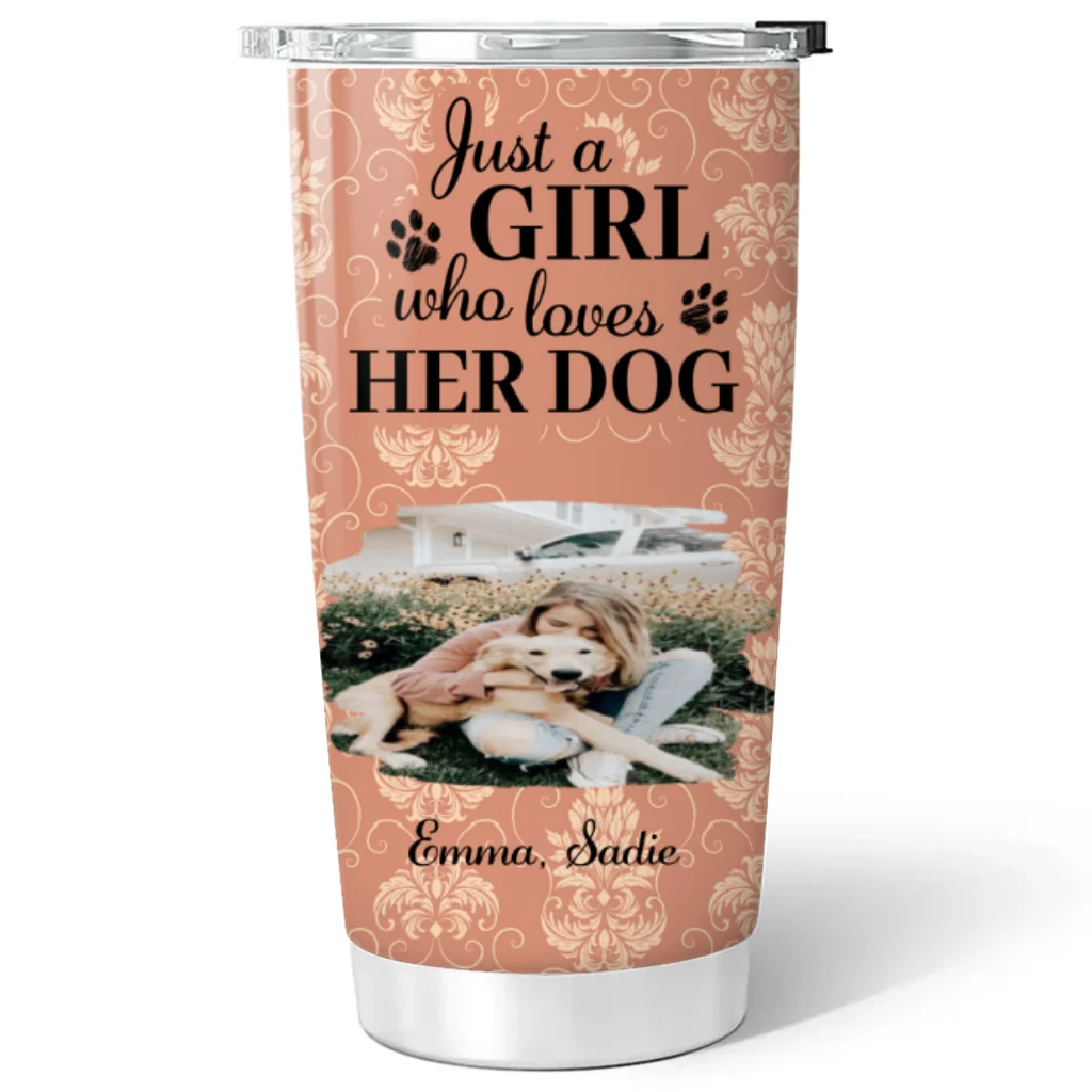 Pumskin Dog And Girl Photo - Personalized Custom Tumbler - Image 6