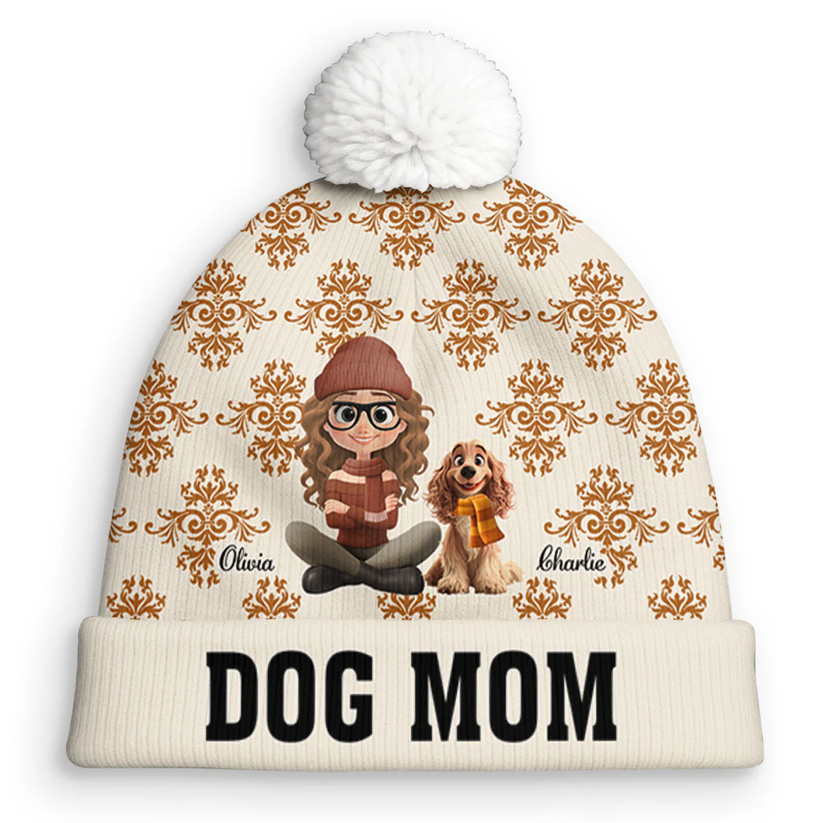 Pumskin Dog Autumn - Personalized Custom Bobble Beanie Hat