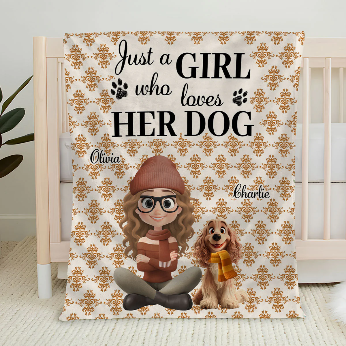 Pumskin Dog Autumn - Personalized Custom Fleece Blanket - Image 3