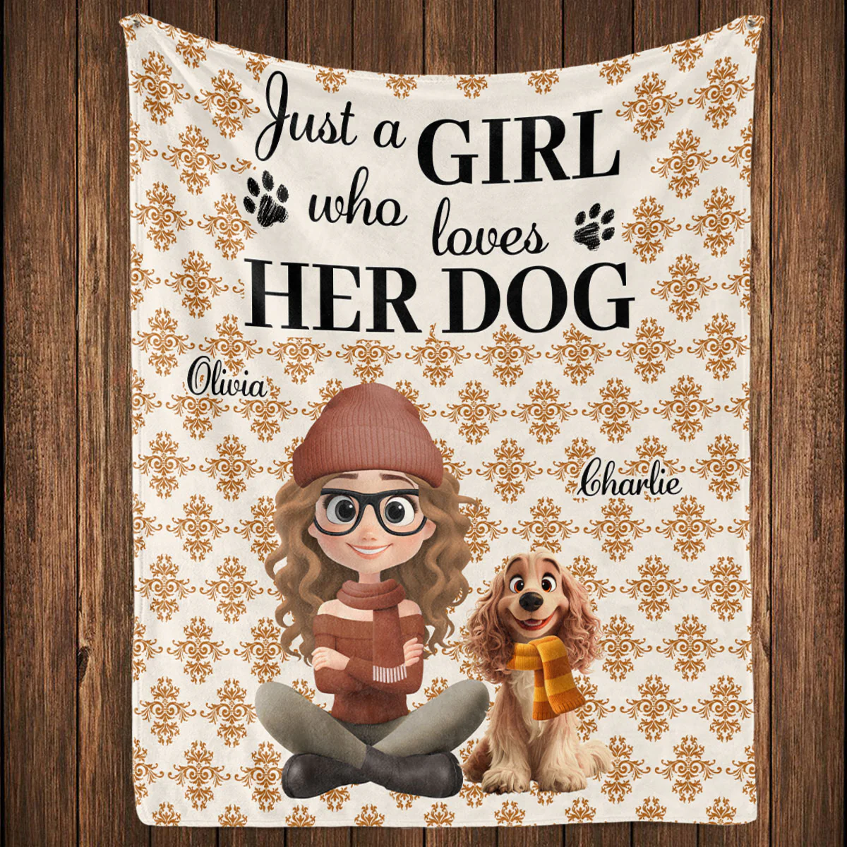 Pumskin Dog Autumn - Personalized Custom Fleece Blanket - Image 5