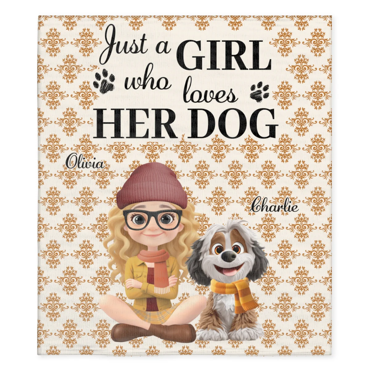 Pumskin Dog Autumn - Personalized Custom Fleece Blanket - Image 6