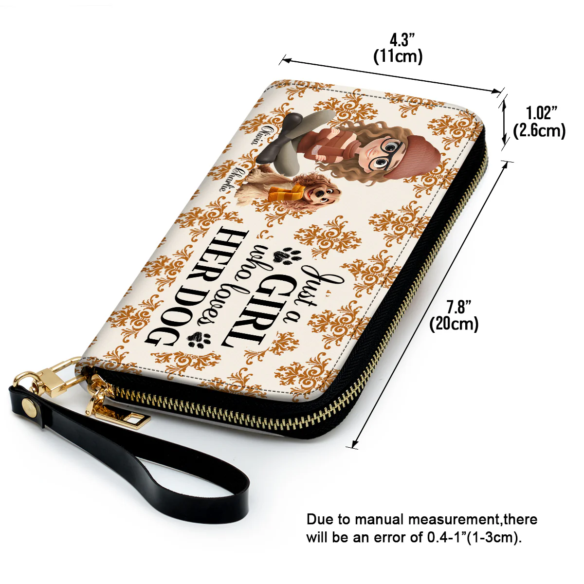 Pumskin Dog Autumn - Personalized Custom Leather Wallet - Image 4