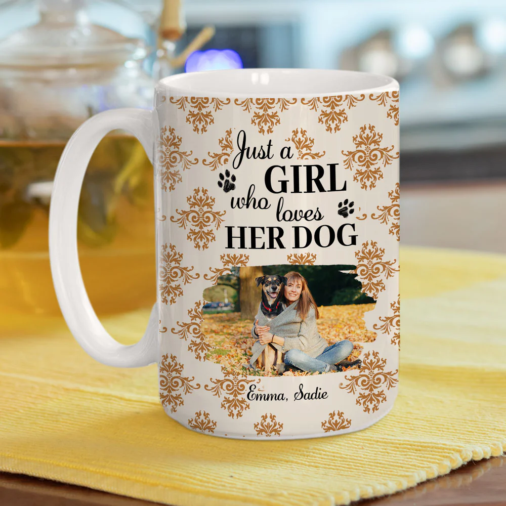 Pumskin Dog Autumn Photo - Personalized Custom Coffee Mug - Image 5