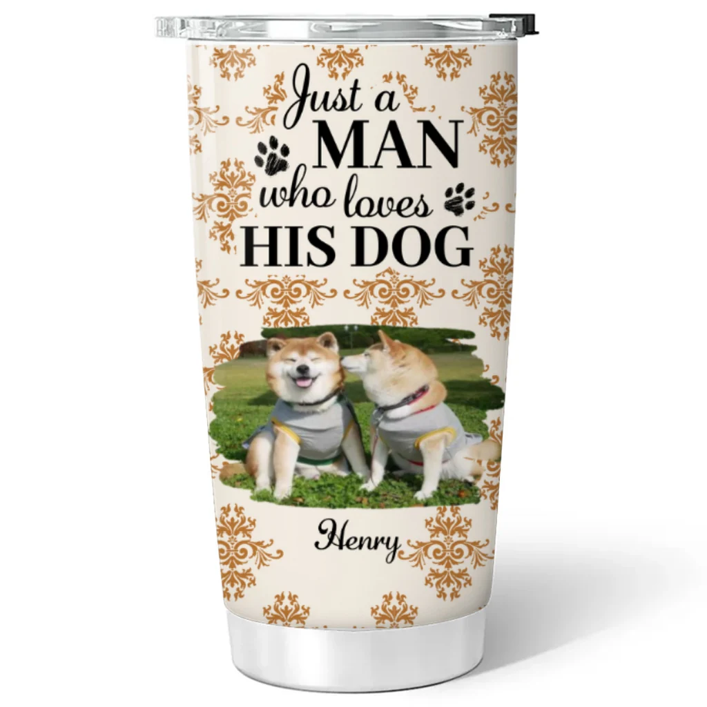 Pumskin Dog Autumn Ver Man Photo - Personalized Custom Tumbler - Image 6