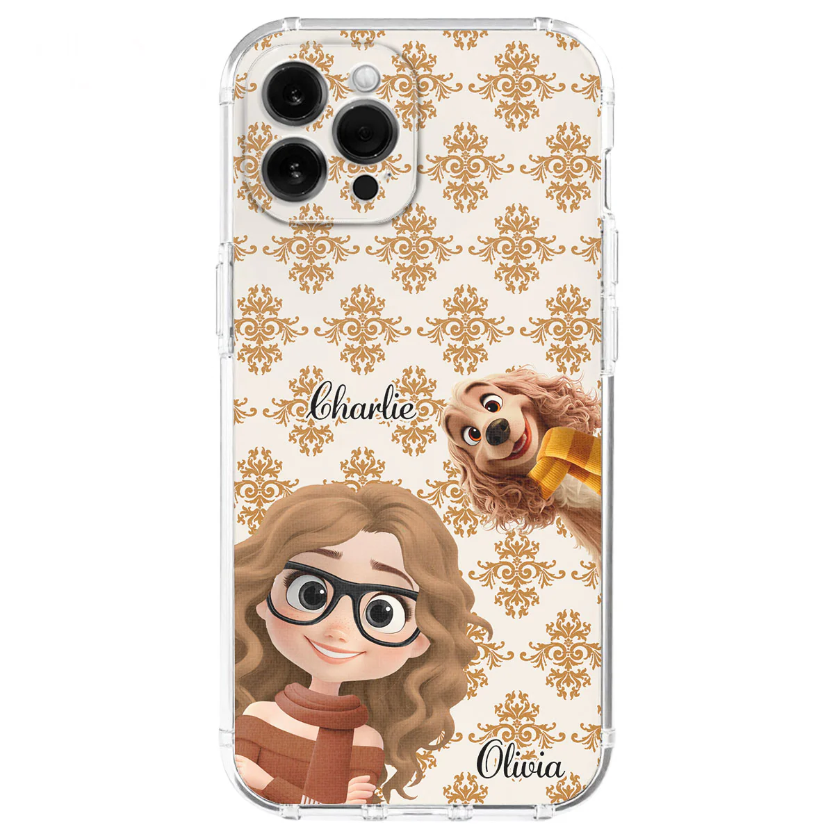 Pumskin Girl And Her Dog - Personalized Custom Phone Case