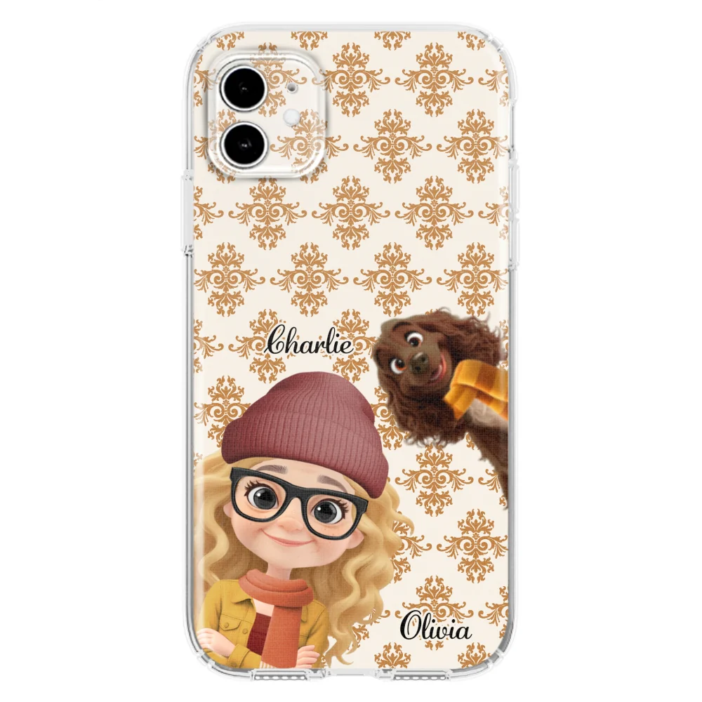 Pumskin Girl And Her Dog - Personalized Custom Phone Case - Image 10