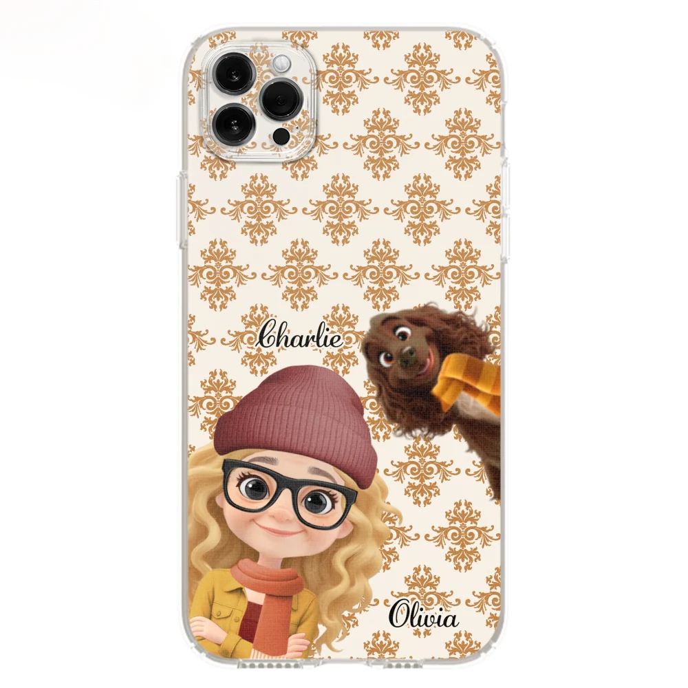 Pumskin Girl And Her Dog - Personalized Custom Phone Case - Image 11