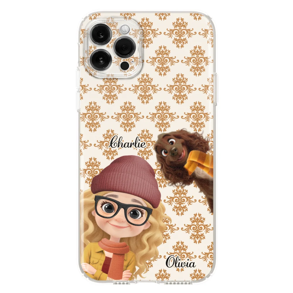 Pumskin Girl And Her Dog - Personalized Custom Phone Case - Image 12