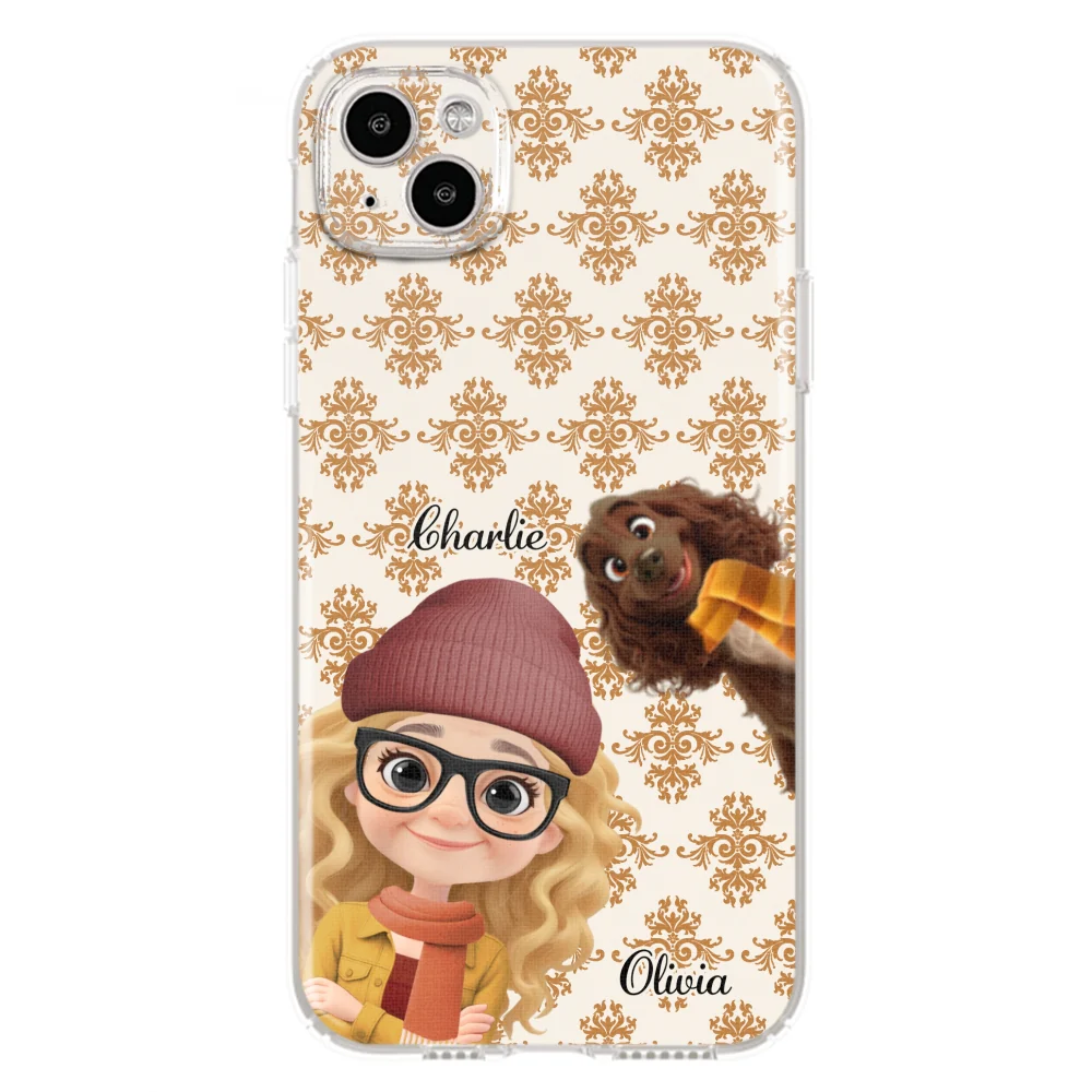 Pumskin Girl And Her Dog - Personalized Custom Phone Case - Image 13