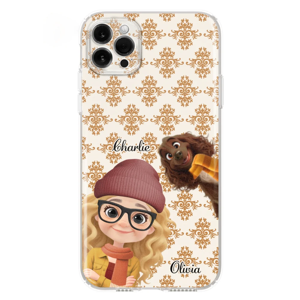Pumskin Girl And Her Dog - Personalized Custom Phone Case - Image 14
