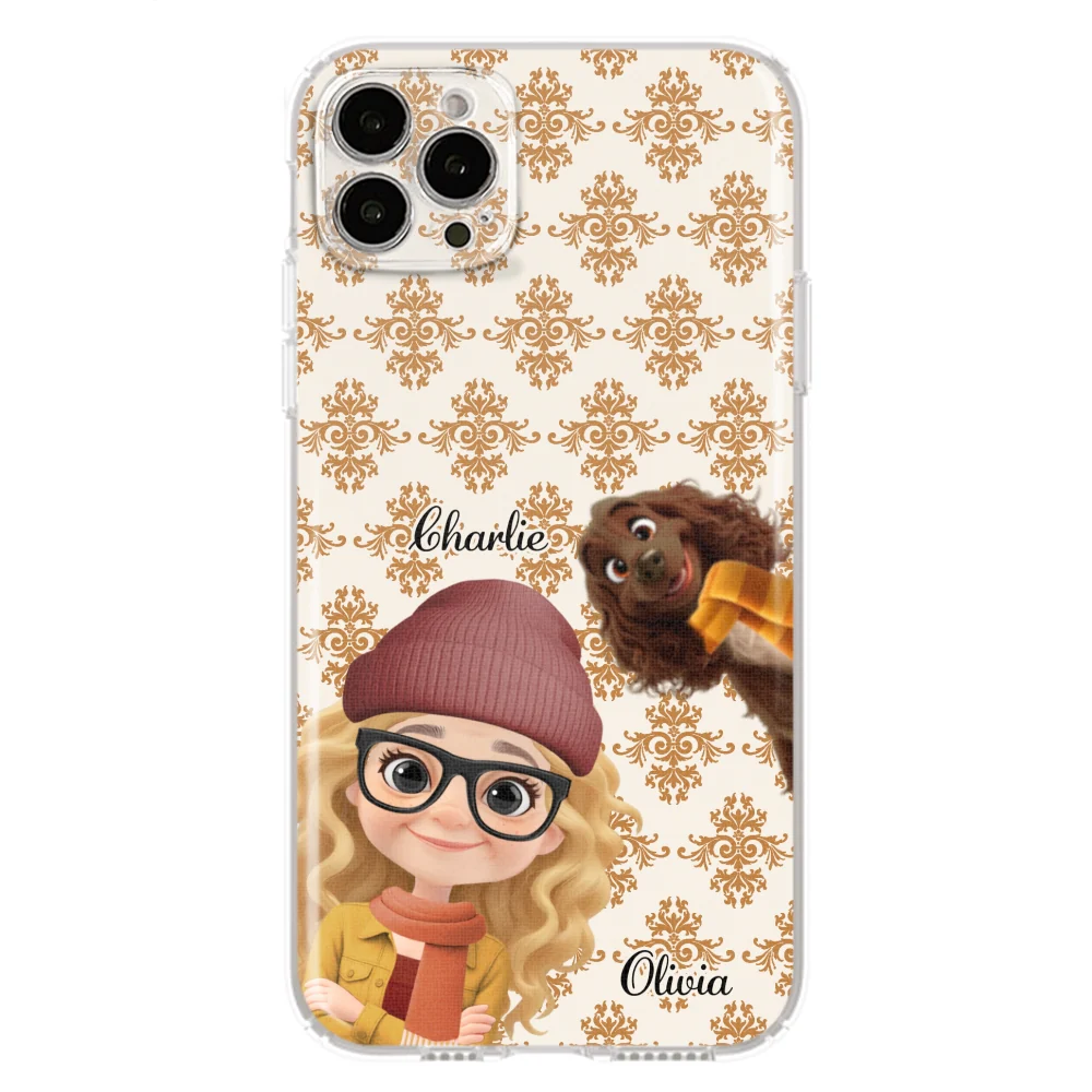 Pumskin Girl And Her Dog - Personalized Custom Phone Case - Image 15