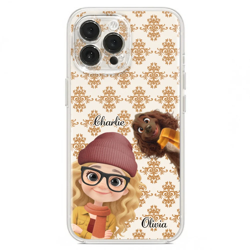Pumskin Girl And Her Dog - Personalized Custom Phone Case - Image 19