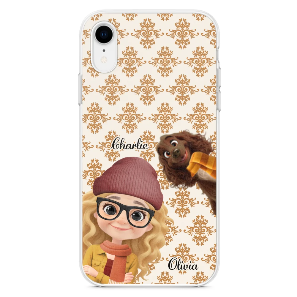 Pumskin Girl And Her Dog - Personalized Custom Phone Case - Image 22